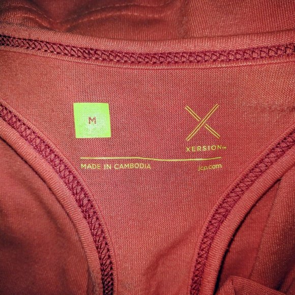 Xersion Womens Tank Top Size Medium Orange Racerback Graphic Athletic - Picture 6 of 8